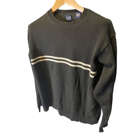 Vintage 90s GAP Black Long Sleeve Crew Neck Sweater SZ Large - Picture 2 of 7